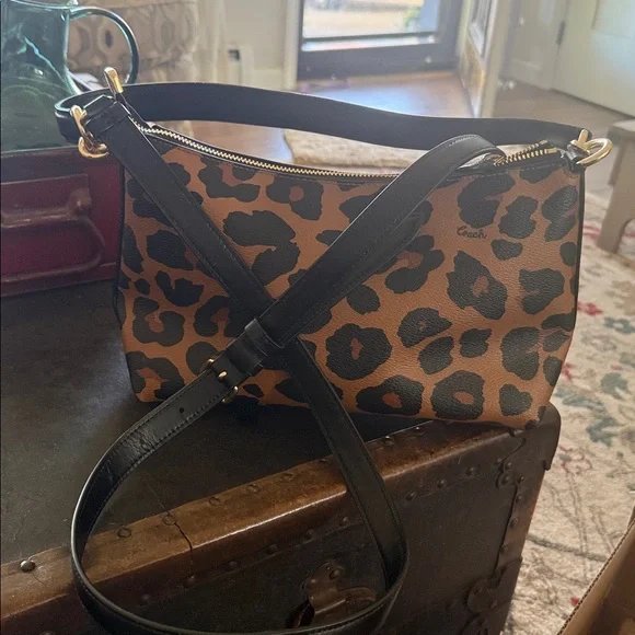 Coach Tan and Black Animal Print Bag - Picture 3 of 5